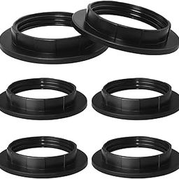E26 Socket Ring LUORNG 6PCS E26 /E27 Black Light Socket Ring, Lock Socket Replacement for Standard Base Threaded Lamp Holder, Bulbs Edison Lamp Holder,Lamp Shade Collar (OD.58mm, ID.38mm)-picture-23