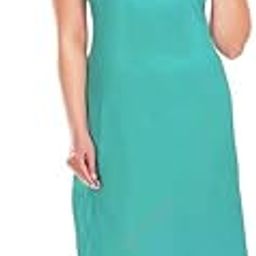 Women 100% Cotton Long Slip,Round Neck, Knee Length - Camisole- Perfect to wear Under Chikankari Kurta-Color Dark sea Green sameej-59
