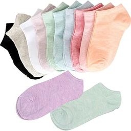 New Desigen Girls Women’s Comfort Ankle Length Socks No Show Low Cut Socks Multicolor (Free Size 10 Pair Pack)-23