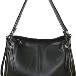 Faux Leather Shoulder Bag, Convertible to Backpack and Tote, with Multiple Pockets for women at work, travel or shopping (Brown Color)-image-23