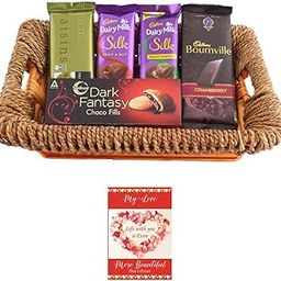 SFU E Com Bournville And Temptations Chocolate Gift Combo | Valentine Chocolate With Love Greeting Card | Valentine Chocolate Hamper | 478-52