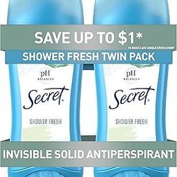 Secret Original Shower Fresh Scent Women's Invisible Solid pH Balanced Anti-Perspirant and Deodorant Twin Pack, 5.2 Ounce-11