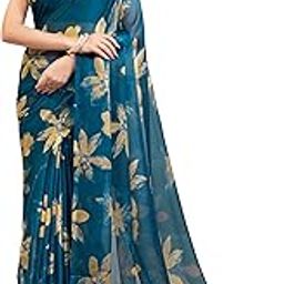 Floral Print Nara Chiffon Saree 59599-image-7