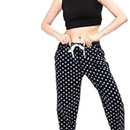 Women's Cotton Polka Dots Printed Pyjama|Night Lounge Pants for Ladies 6320-picture-3