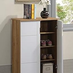 DeckUp Plank Alvo 2-Door Engineered Wood Shoe Rack (Wotan Oak and White. Matte Finish)-22