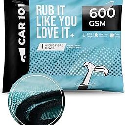 CAR101 - Microfiber Cleaning Cloths - Superior Softness, Suede Border, Ultimate Water Absorption - 600 Gsm Twisted Loop Microfiber Towel Ideal For Car, Bike And Household Cleaning, Blue (60X50Cm)-image-73