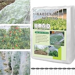 Garden Netting Plant Covers 10x50 Ft Net Ultra Fine Mesh Protection Netting for Vegetable Plants Fruits Flowers Crops Greenhouse Row Cover Raised Bed Barrier Mosquito Net Screen Net Cover, Green-image-3