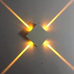 Groeien 16 Watts LED Cube Laser Outdoor Exterior Wall UP Down Left Right Light (Warm White,Metal)-image-12