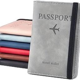 RFID Blocking PU Leather Travel Passport Holder Cover Travel Wallet Organiser Slot Credit Card Slot and BoardingPass Slot Bi-Fold Passport Case Travel Document Organiser For Men & Women(14.58X11CM)-image-84