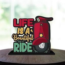 Webelkart Wooden Life Is A Beautiful Ride Motivational Quotes Table Decoration for Office Desk | Home Decor Item | Living Room | Modern Art Wood Showpiece Gift Items-image-77