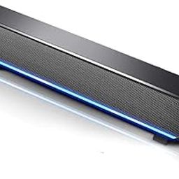 Soundbar, Multi-Function Stereo Surrounding Deep Bass Sound USB Wired Indoor Music Player Box 3.5mm Input for PC Cellphones(Black)-image-42