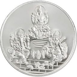 999.9 Silver Purity Ganesha + Lakshmi + Saraswathi 5 Gram Coin-image-77
