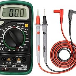 INSEN Handheld LCD Digital Multimeter, MAS830L DC Current Tester, Backlight, Data Hold, Continuity Tester, Resistance tester, Diode, Transistor Pack of 1-30