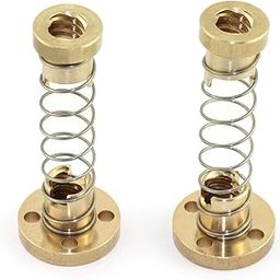 INVENTO 2Pcs T8 anti backlash nut Pitch 2mm spring loaded Lead 8mm Brass Tr8 round Flange Single Start Lead Screw Nut for 3D Printer CNC Robotics-31