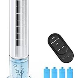 HIFRESH Air Cooler for Home, Mute Operation, 107CM Tower Cooler w/Remote & LED Display, 4 Mode & 3 Speed, 12H Timer, 26 Feet Air Delivery, 4L Water Tank, 4 Ice Packs, 70° Swing Control, 80W Low Power-13