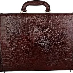 17 Inch Men's Leather Briefcases Office Bag with Side Lock-image-52