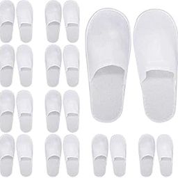 Diktmark White Disposable Slippers, Cotton Closed Toe, Unisex-Adults, Size Medium, Color White, Spa, Hotel, Travel-picture-10