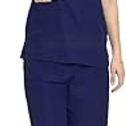 IS IndoSurgicals Faux Wrap Scrub Suits for Doctors Women OT Dress (L, Navy Blue)-image-19