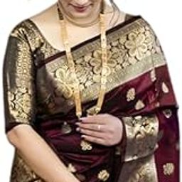 Women's Pure Soft Kanjivaram Silk Saree For Wedding Banarasi Style Sari With Blouse Piece (Vruksh-50)-picture-42