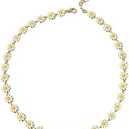 Trendy Valentine's Day Romantic Adjustable Floral Sunflower White Daisy Flower Charm Choker Necklace Pendant In Rose Gold Chain For Girl's And Women's-image-19