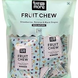 ENM Fruit Chew | No Added Sugar, Zero Preservatives, Zero Additive | Healthy Snack (Pack of 1 (10 units), Strawberries, Bananas and Black Grapes)-image-63