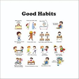 Wallzone Good Habit Large Vinyl Wallsticker for Home Decoration (100 cm x 95 cm)-image-33