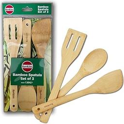 Hawkins Bamboo Spatula Set of 3, Natural Handmade Bamboo Spatulas, Kitchen Tools, Ladles, Turners, Flippers, Scrappers, Servers for Nonstick Cookware (BSPTL3)-25