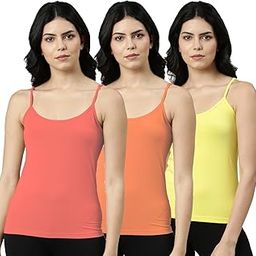 Jon Premium Regular Fit Camisole for Women, Stretable Cotton Fabric with Adjustable Straps. Pack of 3-image-15