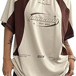 SXV 'Hustle for The Dream Life’ Printed Cool Aesthetic Oversized Baggy Cotton Y2K T-Shirt-image-81