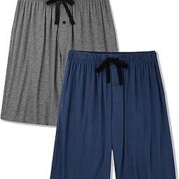 Men's Pajama bottoms Lounge Sleep Shorts Soft Comfortable Breathable Pajamas Shorts with Pockets 2 Pack-49
