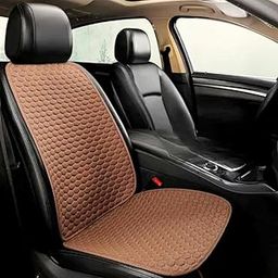 Hukimoyo 2in 1 Car Seat Cover Protector Mat for Driver Seat Cover Removable Car Back Seat Cover Cloth Breathable Non- Slip Car Seat Mat Protection Cover for Cars Fit for Most Cars (Brown,Driver Seat)-16