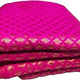 Unstitched self design brocade silk fabric for blouse material-image-97