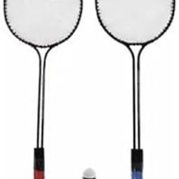 Laksh Sports Double Shaft Iron Body Pack of 2 Piece Badminton Racket with 3 Piece Plastic Shuttles Badminton Kit-image-58