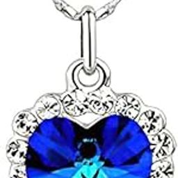 Heart of the Ocean Neclace Titanic Blue Stone Pendant Jewellery Necklace for Women-image-46