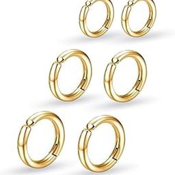 3 Pairs of Unisex Non-Piercing, Clip On Earrings for Girls/Boys/Men/Wome- Surgical Stainless Steel Hypoallergenic Huggie Fake Earrings-image-49
