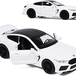 Wembley Pull Back M8 Die-Cast Model Car 1:32 Scale Metal Toy Vehicle With Openable Doors & Light Engine Sound - Realistic Collectible for Boys Kids 3+ Years & Above - White-image-15