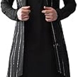 Men Peanut Layered Kurta Churidar With Nehru Jacket, Full Sleaves, Knee Length, Straight, Regular Fit, Mandarin Collar Ethnic wear-picture-1