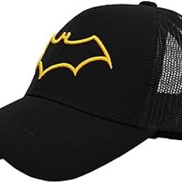 BZ HEADWEAR Batman Snapback Trucker Caps with Mesh for Men and Women| Sport Adjustable Unisex Caps- Black (Pack of 1) (Summer caps, Gym caps, Outdoor Caps,)-image-0