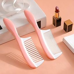 Dressing Comb for Women & Men, Fine Tooth and Wide Tooth Hair Comb, Pink & White Styling Comb Set (Pack of 2)-image-60