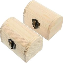 UPKOCH 2Pcs Wood Craft Box Unpainted DIY Artist Tool and Brush Storage Box Case with Locking Clasp DIY Storage Chest Treasure Case-12