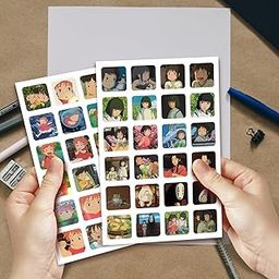Studio Ghibli Anime Cute Small Round Corner Stickers Sheets (Set of 4 Sheets / 96 Stickers) 4 Different Anime-image-1