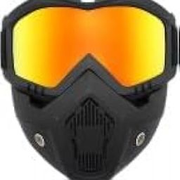 DQQU Motorcycle Helmet Riding Goggles Glasses with Removable Face Mask,Detachable Fog-Proof Warm Mouth Filter Adjustable Non-Slip Strap Vintage-image-60