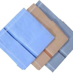 Men's Cotton Light Colours Soft Handkerchiefs | Pack of 6 | (40x40cm/16x16inches) - Multicolour-picture-18