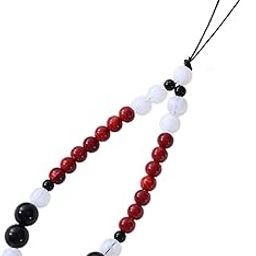 CALANDIS™ Beaded Phone Charm Strap Cell Phone Case Lanyard for Car Keys Handbag Camera White Red 19cm | Straps & Charms | Cell Phone Accessories-image-33