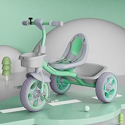 StarAndDaisy Kids Cycle for 2-5 Years boy, Tri Cycles for Boys & Girls, Trike Cycle with Seat Belt, Bell, 360 Rotating Handlebar, Dual Storage Basket, Toy with Pedals (Green..)-image-65