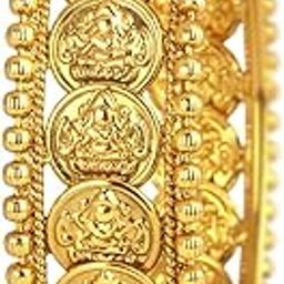 Jewellery For Less Temple 1g Gold Plated Laxmi Coin Openable Kada for Women and Girls-image-58
