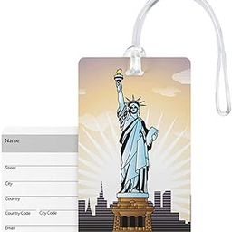 100yellow® Statue of Liberty, York Luggage Tags, Bag Tag Travel Id Labels Tag for Baggage Suitcases Bags with Silicon- Ideal for Travel-picture-19