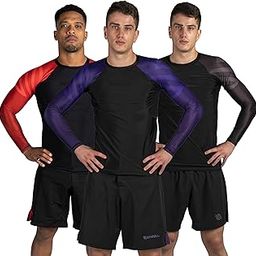 Essentials Long Sleeve Compression MMA BJJ Wrestling Cross Training Rash Guard-image-60