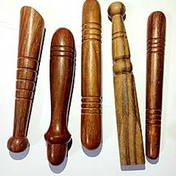 ultra design Foot Massager Wooden Reflexology Health Stick Tool Small Wooden Stick Therapy Reflexology Traditional Tool Hand Head Foot Face Body Red Wood Pain Relief Travel Home 13 cm (Set of 5)-17