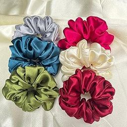 Satin Hair Scrunchies, Pack of 6, Mixed Colours, No-Crease Hair Ties for All Hair Types-image-29